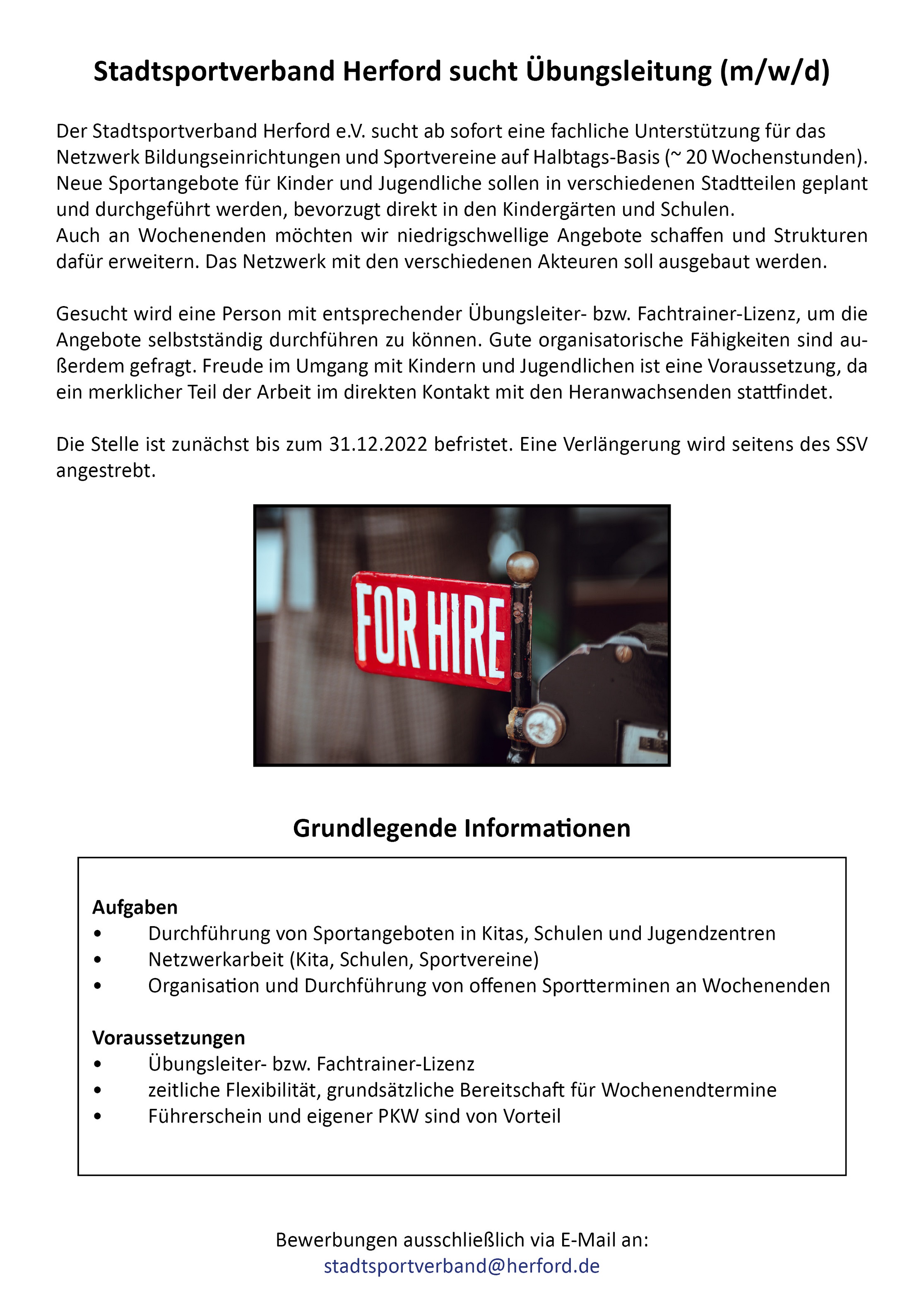 Stellenausschreibung